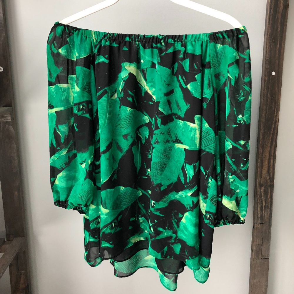 Vince Camuto Havana Print Off-Shoulder Blouse